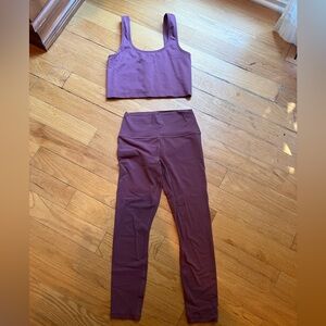 Athleta Aurora Scoop tank crop & Transcend 7/8 Legging  both small